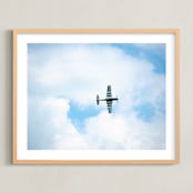 "Sky High" - Art Print in Sky Blue by Janet Cruz - Framed