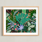 "Paradise" - Art Print in Emerald Green by FERNANDA MARTINEZ - Framed