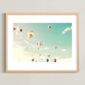"Sky Dreams" - Art Print in mint by Caroline Mint - Framed