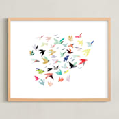 "Songbirds" - Art Print in Multi-Colored by Eve Schultz - Framed