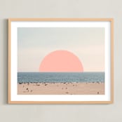 "Feels Like Summer" - Art Print in Salmon by Kimberly Young - Framed
