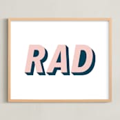 "Be Rad" - Art Print in Sea and Sand by Christine Sullivan Houlihan - Framed