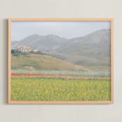 "Somewhere in Italy 2" - Art Print in Light Green by Emanuela Carratoni - Framed