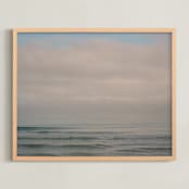 "Calm Ocean Waters" - Art Print in Pink Blues by Helen Makadia - Framed