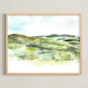 "The Bluffs" - Art Print in coastal grass by Jenny Partrite - Framed