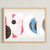 "Abstract No.16" - Art Print in Pink & Blue by Francesca Iannaccone - Framed