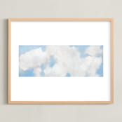 "Cumulus" - Art Print in White by Lynne Millar - Framed