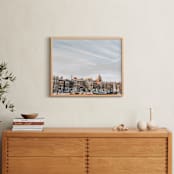 "Minimalist Sunset in Amsterdam" - Art Print in Sunset Blue by The One With Wanderlust - In a Room