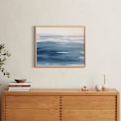 "Flow Seascape" - Art Print in Flowing Blue by Colleen Ehrlich - In a Room