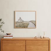 "Highland Prairie I" - Art Print in wheat by Kamala Nahas - In a Room