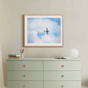 "Sky High" - Art Print in Sky Blue by Janet Cruz - In a Room