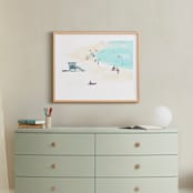 "Surf City 2" - Art Print in Tower Blue by Jenny Partrite - In a Room
