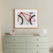 "Keep Pedaling" - Art Print in Strawberry by Jen Tips - In a Room