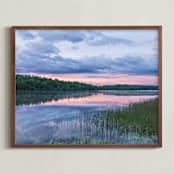 "Blue Hour Reflections" - Art Print in Dawn Blue by Julia Preminger - Framed