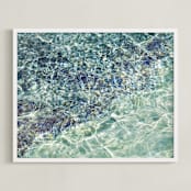 "Crystallize" - Art Print in Aqua by Whitley Williams - Framed