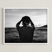 "Beach Boy" - Art Print in Black and white by Cade Cahalan - Framed