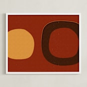 "Circle_08-01- A" - Art Print in Earthy Colors by Alain Castoriano - Framed