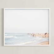 "Malibu" - Art Print in Mist by Vera Mladenovic - Framed