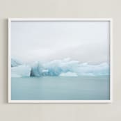 "Ice Age" - Art Print in Pale Blue Grey by Irene Suchocki - Framed