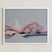 "Across The Lake |" - Art Print in Dove Grey by Synnöve Seidman - Framed