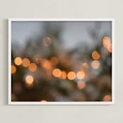 "Holiday Bokah" - Art Print in Evergreen by Rosie Elena Thompson - Framed