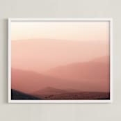 "Sunset at Aguereberry Point " - Art Print in Sunset Copper by Marker Girl - Framed