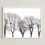 "abstract trees" - Art Print in ink by Baumbirdy - Framed