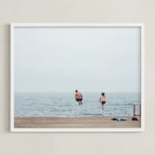 "August" - Art Print in Lake Blue by Kaitlin Rebesco - Framed