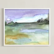 "Lavender Sky" - Art Print in Lavender by Sonal Nathwani - Framed