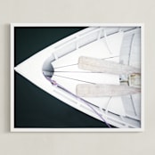 "Afloat" - Art Print in Dark Marine Teal by Haley George - Framed