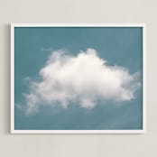 "Cloud in the Sky" - Art Print in Pool Blue by Tania Medeiros - Framed