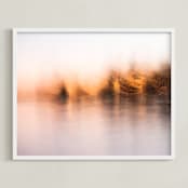 "Lake dreams" - Art Print in Warm Neutral by Jacquelyn Sloane Siklos - Framed