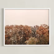 "Oak Leaves and Snowflakes" - Art Print in Autumn Oak by ALICIA BOCK - Framed