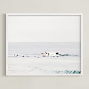 "Come On Baby Kick Them Daisies" - Art Print in Surfing Blues by Summer Strauch - Framed
