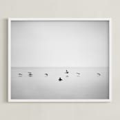 "Flight" - Art Print in Grey by Stephanie Sherman - Framed