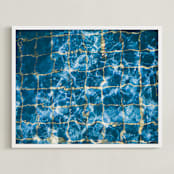 "Dive Right In" - Art Print in Water by Helen Makadia - Framed