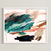 "Don't Rush Me" - Art Print in Teal by Lauren Packard - Framed