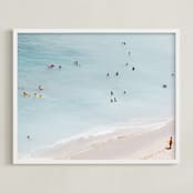 "IT'S A PARTY IN THE USA" - Art Print in Summer Blues by Summer Strauch - Framed