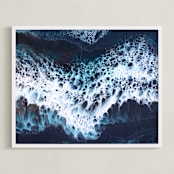 "Crash II" - Art Print in Deep Blue by Christa Dominguez - Framed