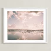 "Reflecting Clouds" - Art Print in Dusty Rose by Anna Western - Framed