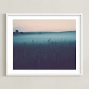"Mystery" - Art Print in Gray sea by Lying on the grass - Framed