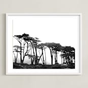 "Lands End" - Art Print in Black & White by Tania Medeiros - Framed