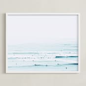 "The Sunday Blues" - Art Print in Turquoise Blue by Summer Strauch - Framed