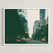 "Night Falls" - Art Print in Pale Lilac by ALICIA BOCK - Framed