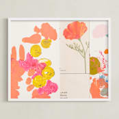 "California Poppy" - Art Print in Poppy orange by Erin McCluskey Wheeler - Framed