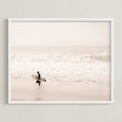 "Tranquil Surf" - Art Print in Blush by Shannon Howard - Framed