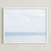 "Aimlessly" - Art Print in Silver Blue by Alexandra Feo - Framed