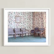 "Waiting Room" - Art Print in Grandma Blue by Julie Grace Immink - Framed