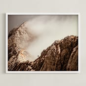 "Man and a Mountain" - Art Print in Earth by Uros Zagozen - Framed