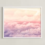 "Cloudscape" - Art Print in Taffy by Rebecca Rueth - Framed